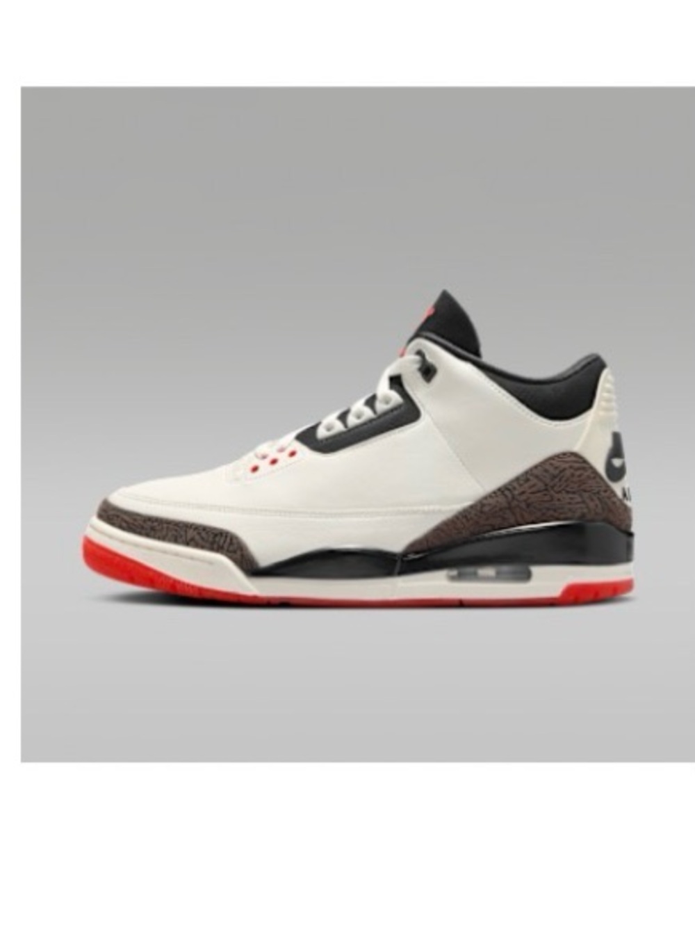 Nike White Black Red Air Jordan 3 Style Sneaker
